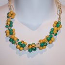 Brazilian Wood Bead Boho Hand Crafted Choker Necklace