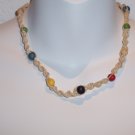 Brazilian Wood Bead Crochet Boho Hand Crafted Choker Necklace