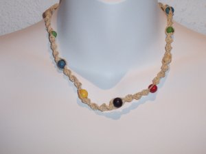Brazilian Wood Bead Crochet Boho Hand Crafted Choker Necklace