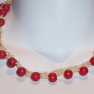 Brazilian Wood Bead Crochet Boho Hand Crafted Choker Necklace