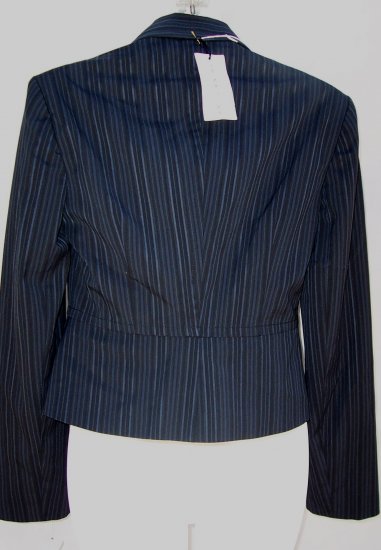 TRINA TURK Pin Stripe Tuxedo Satin Blazer Suit Jacket