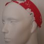 Rare MANOUSH Red Cat Dog Print Canvas Linen Headband