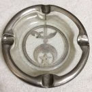 Vintage Ashtray Shriners Glass and Silver Plated Large Ashtray No Flaws