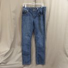 Womens DKNY Jeans Ludlow Straight Wide Low Rise Dark Wash 100% Cotton Size 10