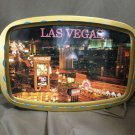 Vintage 1990s Metal Souvenir Serving Tray Las Vegas Strip Aerial View Siegfried