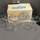 Vintage NOS 4 Platinum Rim Sherbet Champagne Glasses Original Box Royal Soverign