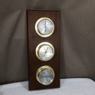 Vintage Barometer Springfield Wood and Glass Humidity Thermometer 16 Inches