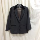Vintage Gray Wool Blazer Black Velvet Ms. Sero Velvet Collar Buttons Size 10