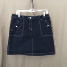 Karen Scott Skort Shorts Navy White Thread Trim Pockets Cotton Blend Size 10