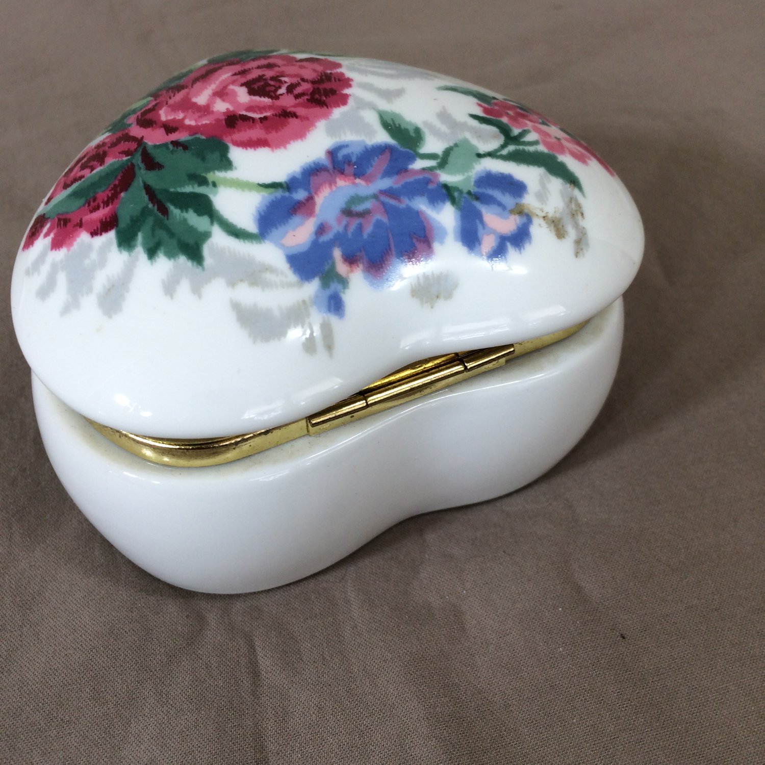 Vintage Otagiri Heart Music Box Trinket Box Made Japan Floral Rose ...