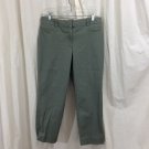Womens Cropped Pants Talbots Perfect Crop Army Green Mid Rise Cotton Blend 8