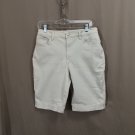 Womens Shorts Beige Studded Pockets Gloria Vanderbilt Bermuda Length Size 10