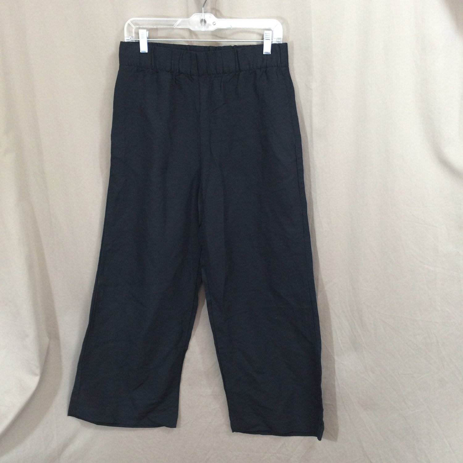 Womens Pants Linen Blend Wide Leg Pull On High Waist Ankle NEW NWT Small