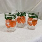 3 Vintage Orange Juice Glasses Anchor Hocking 6 Ounce Glasses