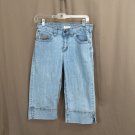 Womens Denim Cropped Pants Jeans Christopher & Banks Light Wash Size 10P