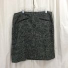 Womens Skirt Talbots Black Tweed Slash Zippered Pockets Knee Length 18W
