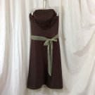 Womens Strapless Formal Dress Brown Satin Alfred Angelo Green Tulle Belt Size 8