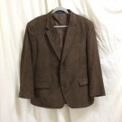 Mens Faux Suede Blazer Sport Coat Brown Stafford 2 Button 100% Polyester 44S