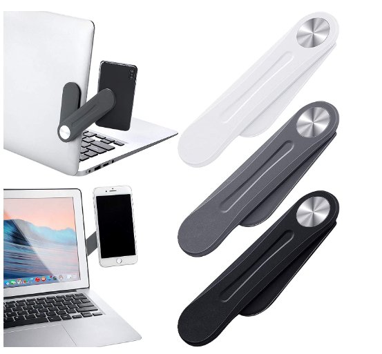 Magnetic Laptop Phone Holder Adjustable Mount Clip for Laptop