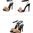 FASHION SANDALS VILLI CHAIN THIN HIGH HEELS ROUND TOED