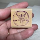 980-K Keyhole Sand Dollar Sea Shell Rubber Stamp Inkadinkado Seashell Ocean 1.5"