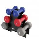 XPRT Fitness 32lb Neoprene Dumbbell Set with Rack