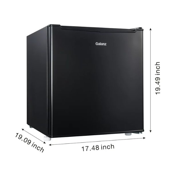 Galanz 1.7 Cu Ft Single Door Mini Fridge GL17BK, Black