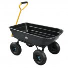 Expert Gardener 400 lbs. Capacity Poly Landscape & Garden Dump Cart, Black Color 39.38in