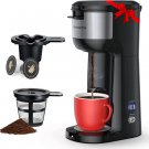 Single Serve Coffee Maker For K Cup And Ground Coffee, 6 To 14 Oz Brew Sizes, Fits Travel Mug
