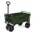 Seina 150lb Capacity Collapsible Steel Outdoor Utility Wagon Cart, Green