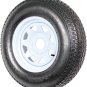 2-Pk Trailer Tire Rim ST205/75D14 14 in. Load C 5 Lug White Spoke Wheel