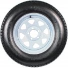 2-Pk Trailer Tire Rim ST205/75D15 15 in. Load C 5 Lug White Spoke Wheel