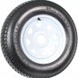 2-Pk Trailer Tire Rim ST205/75D15 15 in. Load C 5 Lug White Spoke Wheel