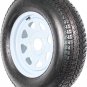 2-Pk Trailer Tire Rim ST205/75D15 15 in. Load C 5 Lug White Spoke Wheel