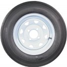 2-Pack Trailer Tires On White Wheel Rims 530-12 5.30-12 5.30 x 12 Load C 4 Lug