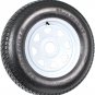 2-Pk Trailer Tire On Rim ST205/75D15 F78 205/75 LRC 5 Lug White Spoke Wheel