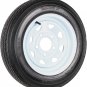 2-Pack Trailer Tire On Rim 4.80-12 Load C 5 Lug White Spoke Wheel 30660