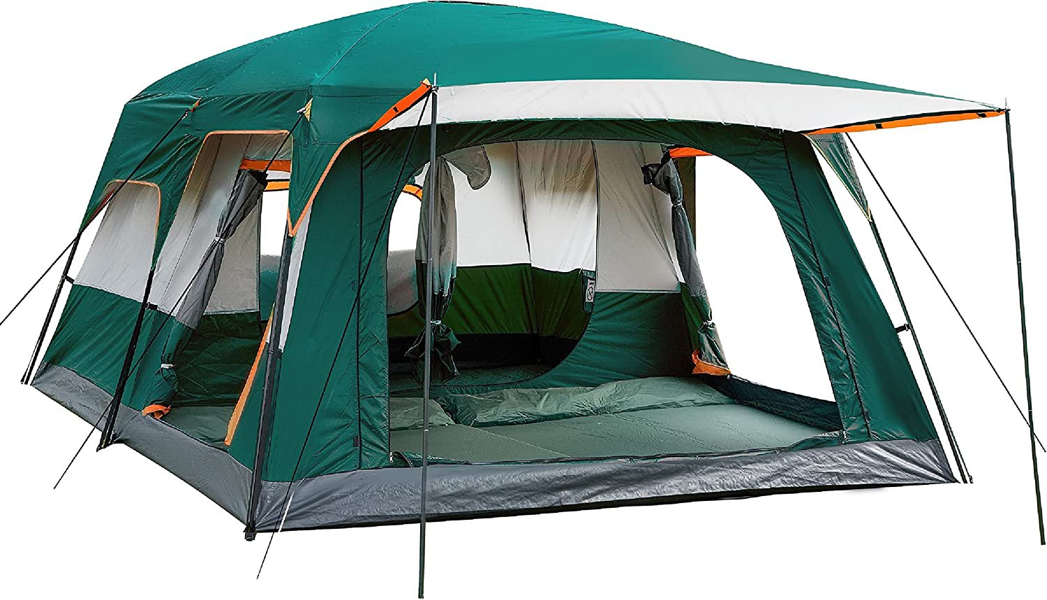 KTT Extra Large Tent 12 Person(Style-B),Family Cabin Tents,2 Rooms,3 Doors and 3 Windows