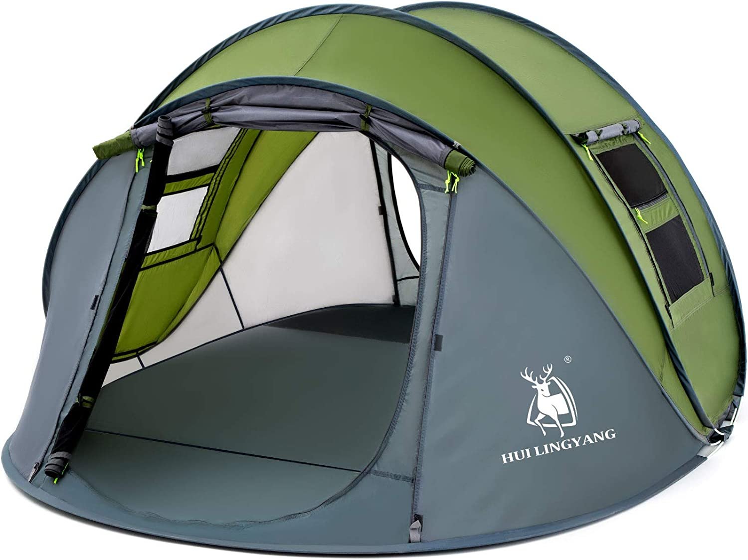 HUI LINGYANG 4 Person Easy Pop Up Tent,9.5â��X6.6â��X52'',Waterproof, Automatic Setup
