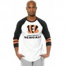 Men's T Raglan Baseball 3/4 Long Sleeve Tee Shirt , size M, White