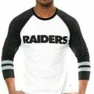Men's T Raglan Baseball 3/4 Long Sleeve Tee Shirt, size S, White