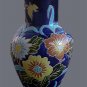Nice Quality 15â�� Vintage Antique Stoneware Vase Cobalt Floral Relief Decorations