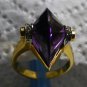Gold over Sterling Fancy Open Fan Freeform Faceted Morganite Size 9.75 Ring