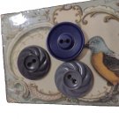 3 Different Vintage Plastic Pinwheel 2 Hole Sewing Buttons Crafts 1" on Card