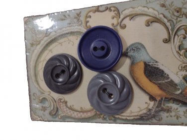 3 Different Vintage Plastic Pinwheel 2 Hole Sewing Buttons Crafts 1" on Card