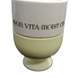 1960's Vintage Avon Vita Moist Cream Milk Glass Jar Yellow Pedestal Empty