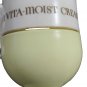 1960's Vintage Avon Vita Moist Cream Milk Glass Jar Yellow Pedestal Empty