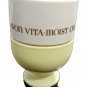 1960's Vintage Avon Vita Moist Cream Milk Glass Jar Yellow Pedestal Empty