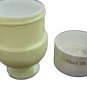 1960's Vintage Avon Vita Moist Cream Milk Glass Jar Yellow Pedestal Empty