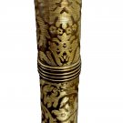 Vintage Avon Lipstick Case Empty Gold Toned Brocade Pattern Metal Refillable